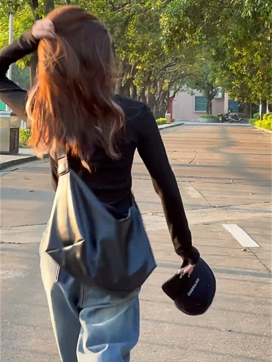 吨吨大容量托特包女软皮休闲百搭慵懒风通勤包上班通勤单肩斜挎包