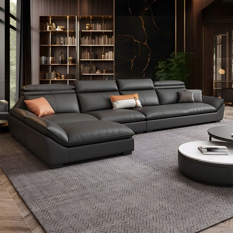 北欧现代简约真皮沙发客厅小户型创意贵妃转角全套真皮沙发