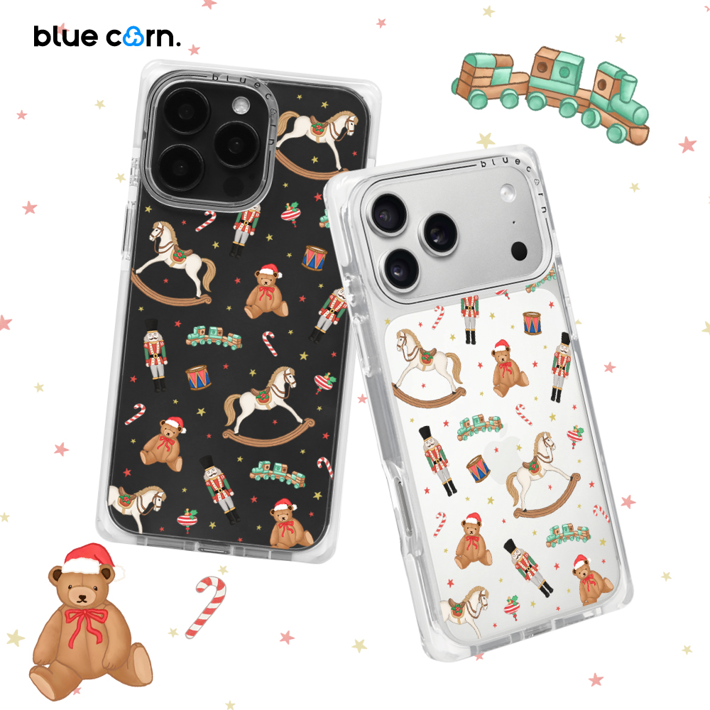 蓝色苞米平安夜的礼物适用于iPhone17/16/Pro/Max手机壳