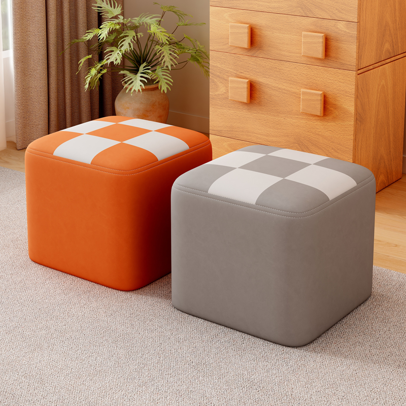 客厅小凳子家用实木板凳茶几沙发方凳坐墩软包儿童矮凳门口换鞋凳