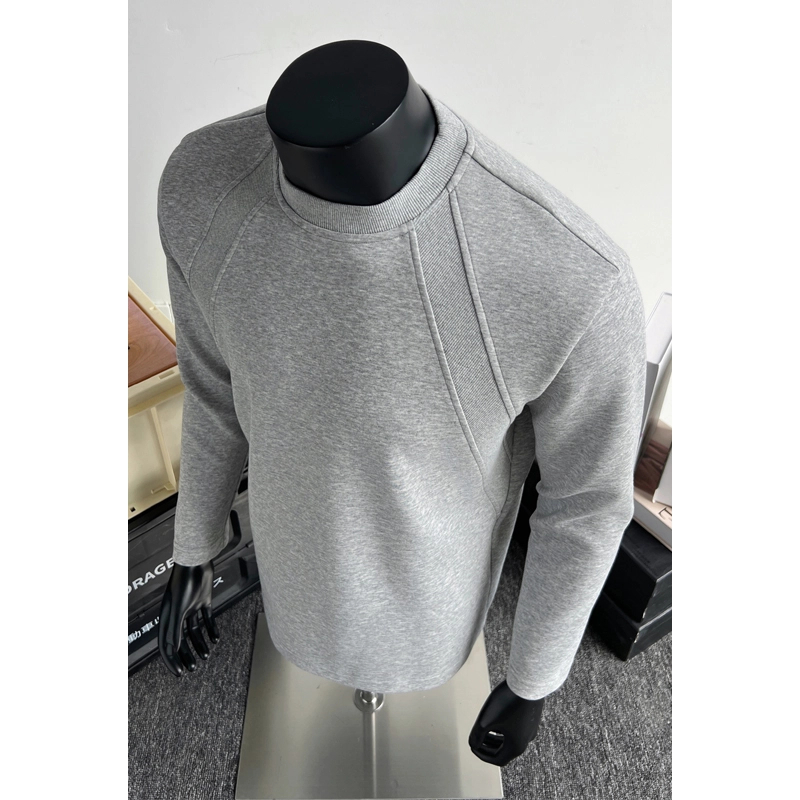 美式解构拼接长袖T恤男春秋款复古小领口重磅卫衣无帽潮牌打底衫