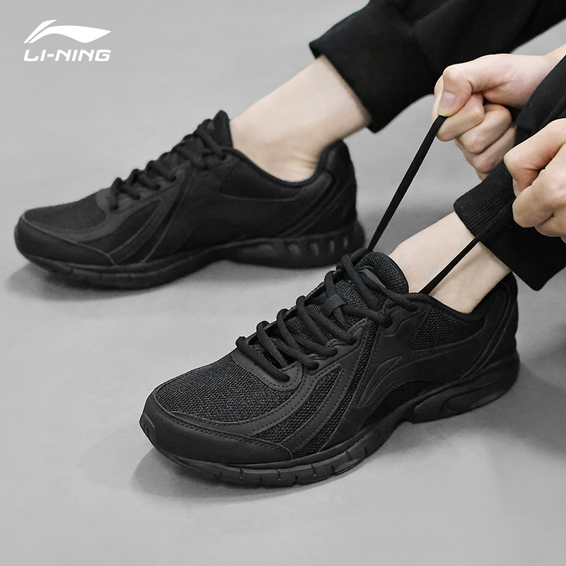 李宁男鞋跑步鞋2025黑武士透气运动鞋黑色跑步通勤透气舒适跑步鞋