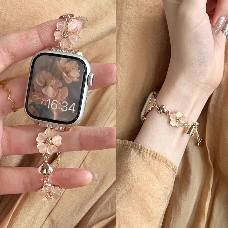 猫眼石手链适用小米手环9pro表带8pro腕带金属红米watch6手表5带