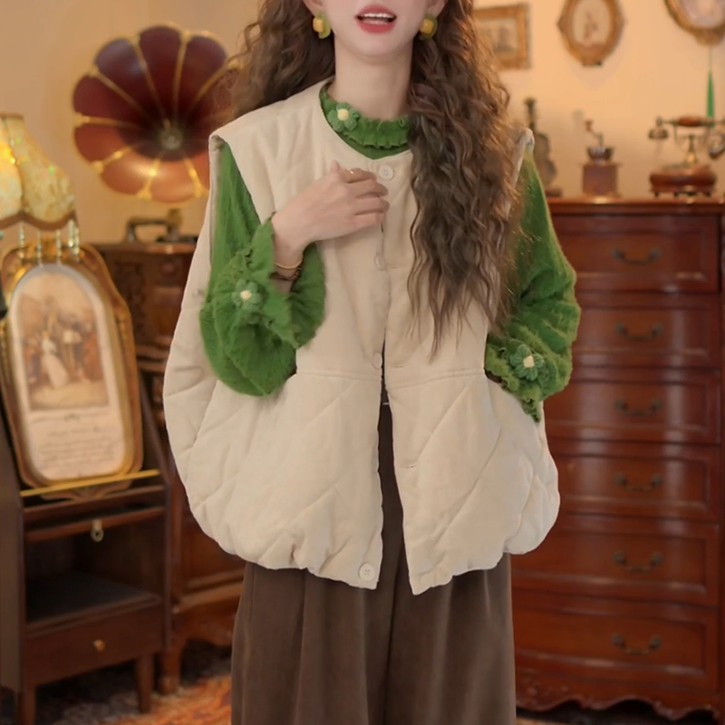 2026新款秋冬潮流通勤设计感港风宽松显瘦马夹女装设计感百搭