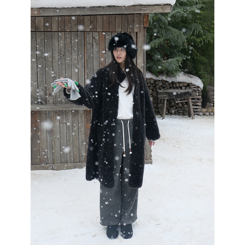 时简 保暖王 复合加绒直筒抽绳休闲裤冬季藏肉显瘦保暖长裤02266