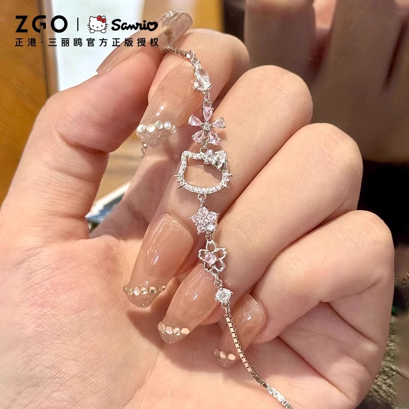 925银手链 三丽鸥hellokitty手链女轻奢小众精致礼物凯蒂猫手镯