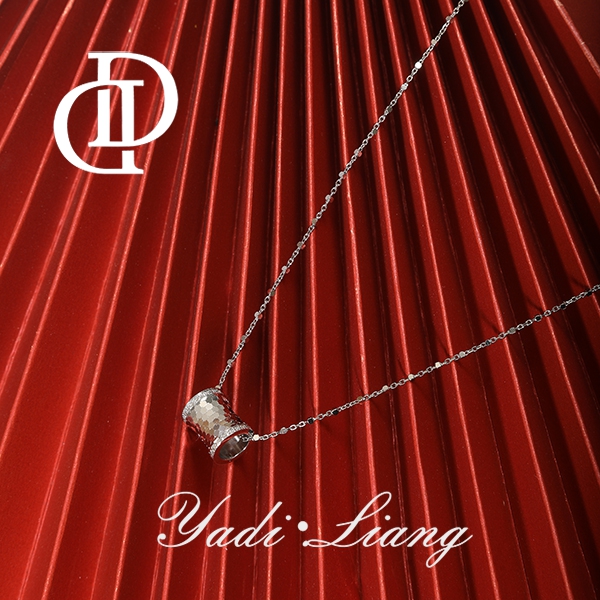 坠链均925银 梁雅帝新品【蜂巢小蛮腰】白金色精工时尚纯银项链