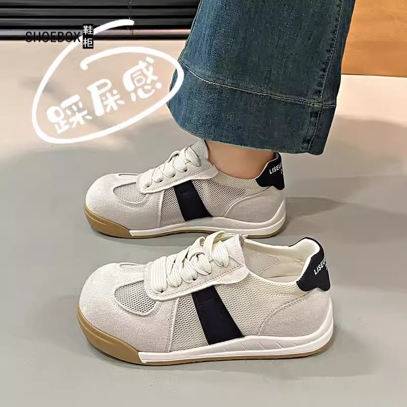 达芙妮集团鞋柜小白鞋女厚底增高德训鞋运动休闲松糕底透气板鞋