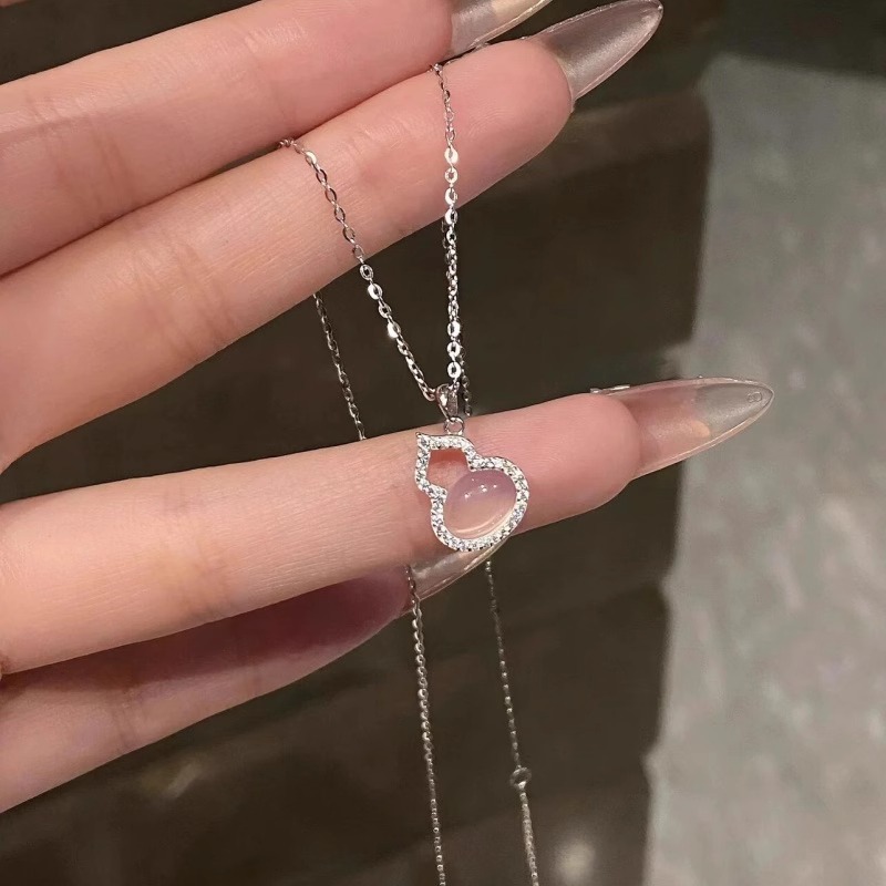 坠链均925银 纯银白月光葫芦项链女新款新中式福禄吊坠情人节礼物