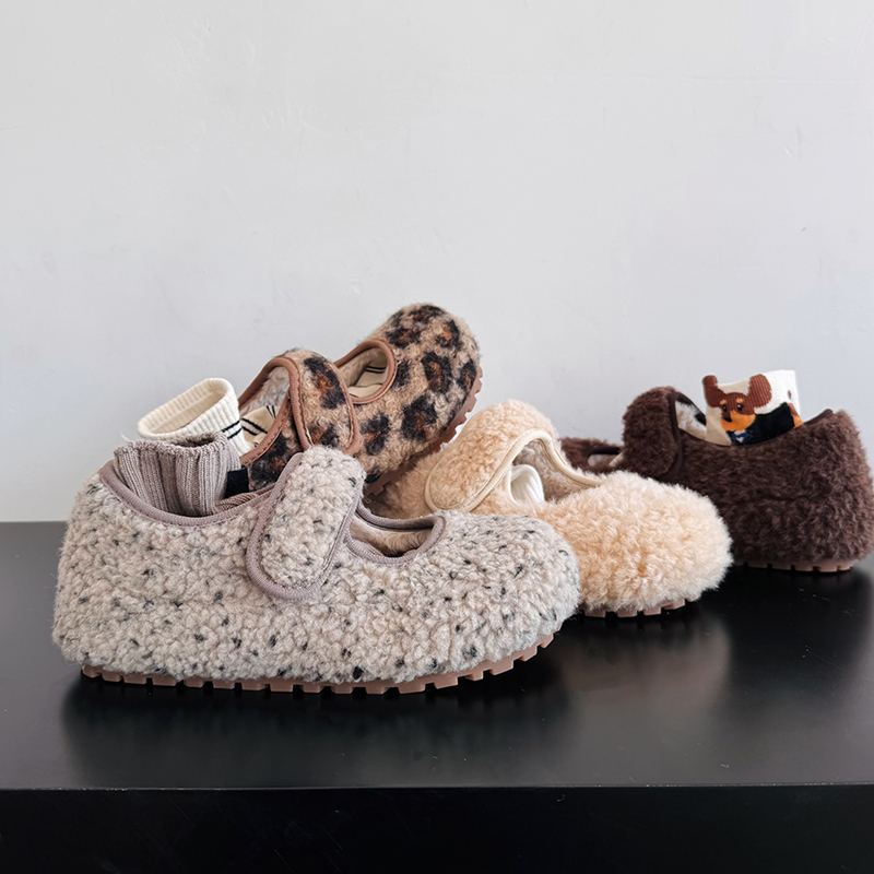 2025冬季厚底内增高面包鞋玛丽珍加绒保暖毛毛鞋外穿防滑勃肯鞋女