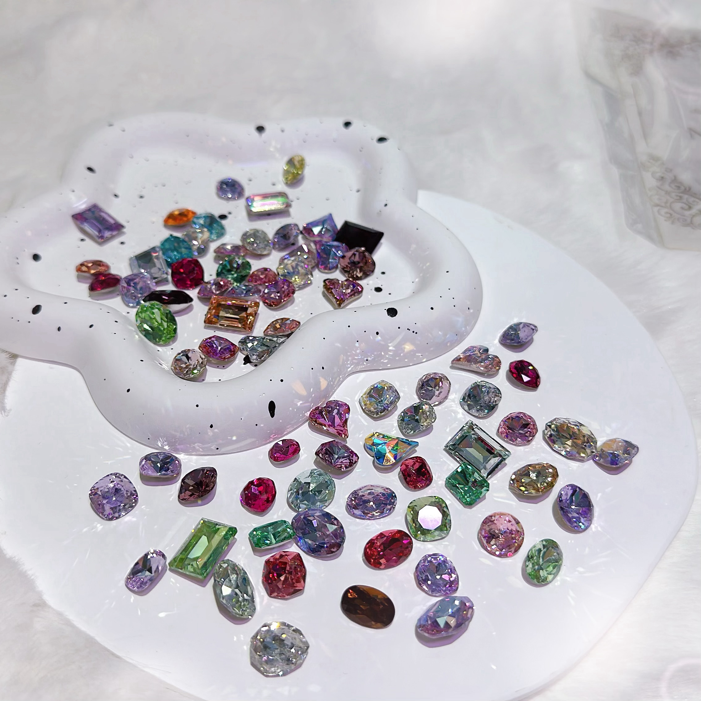 【高品K9钻自选】梧州水晶料透底镀底美甲钻爆闪高品质饰品手工DIY