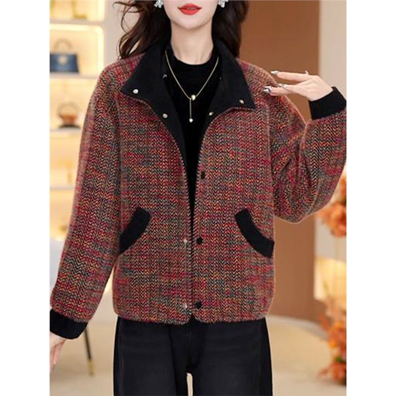 气质优雅短外套2025年秋冬韩版百搭Q翻领显瘦小个子宽松时尚上衣