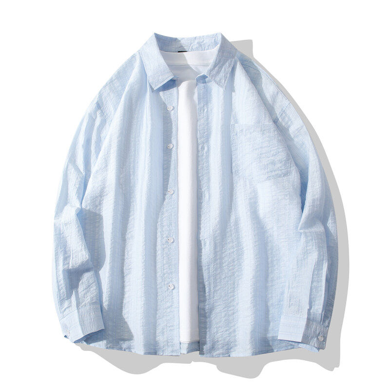 莱赛尔天丝衬衣韩版宽松女防晒外套百搭夏季薄款透气长袖纯色衬衫