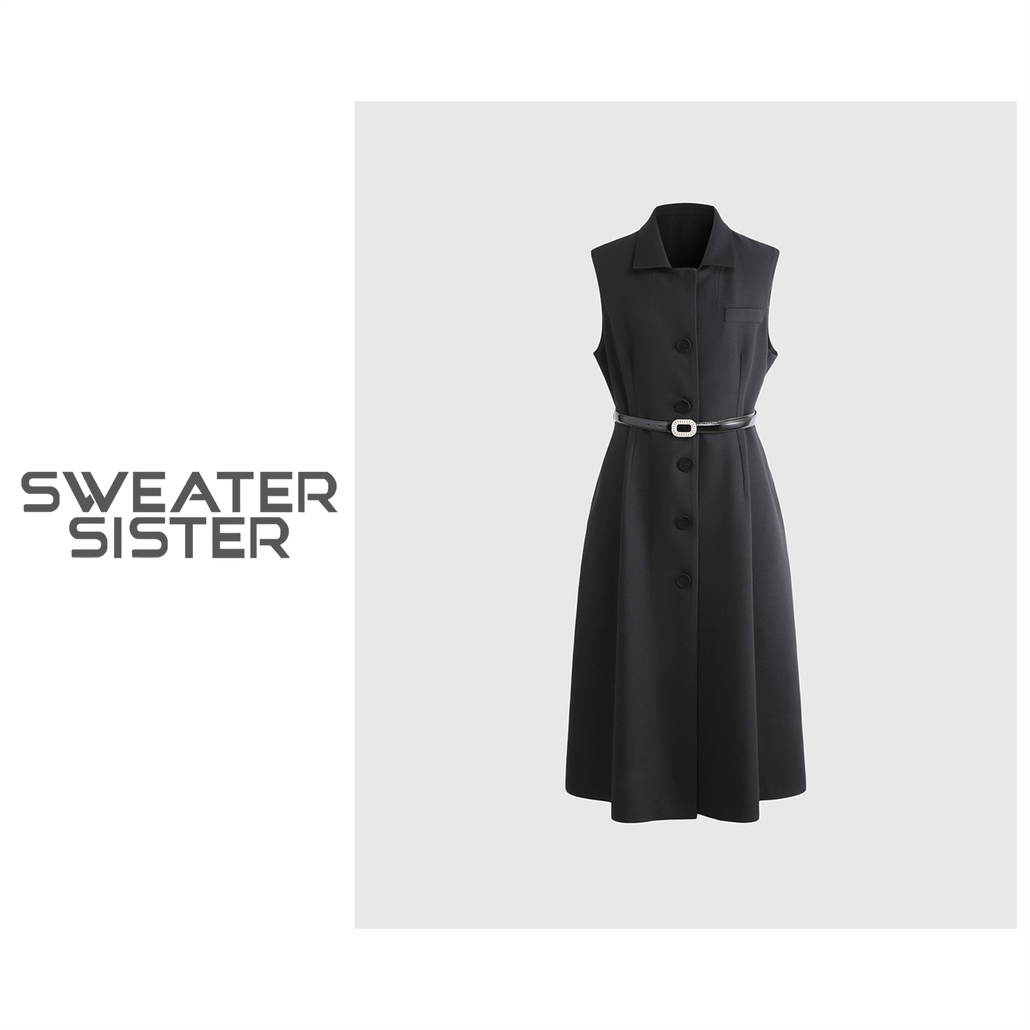 时尚气质无袖马夹裙收腰显瘦长款连衣裙女209-549