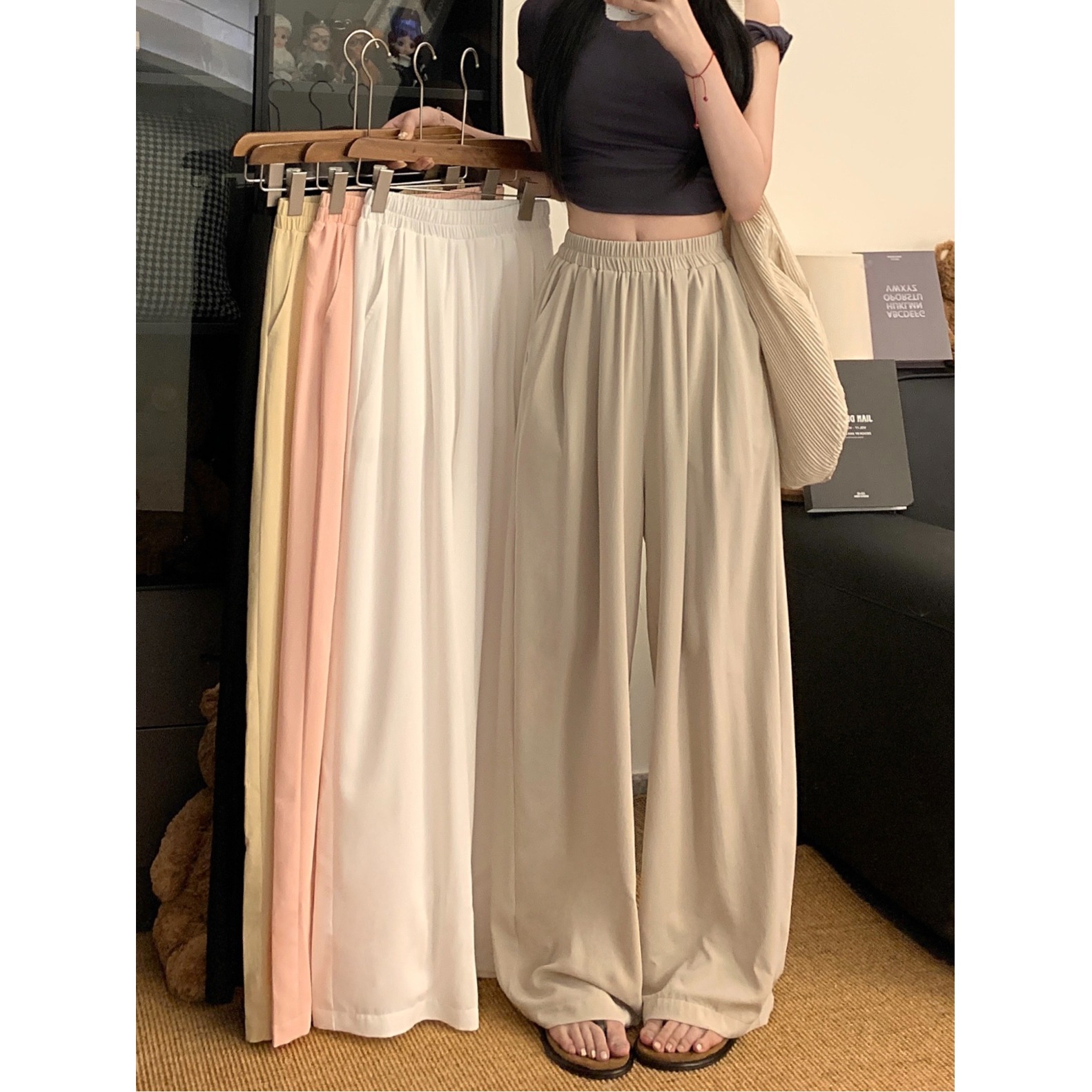 【8713】女装胖mm夏季爆款今年流行的梧桐裤2025宽松显瘦休闲裤子