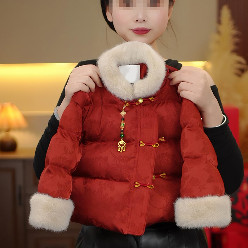 2025新款秋冬棉服儿童新中式国风加厚保暖梅兰竹菊洋气拜年服外套