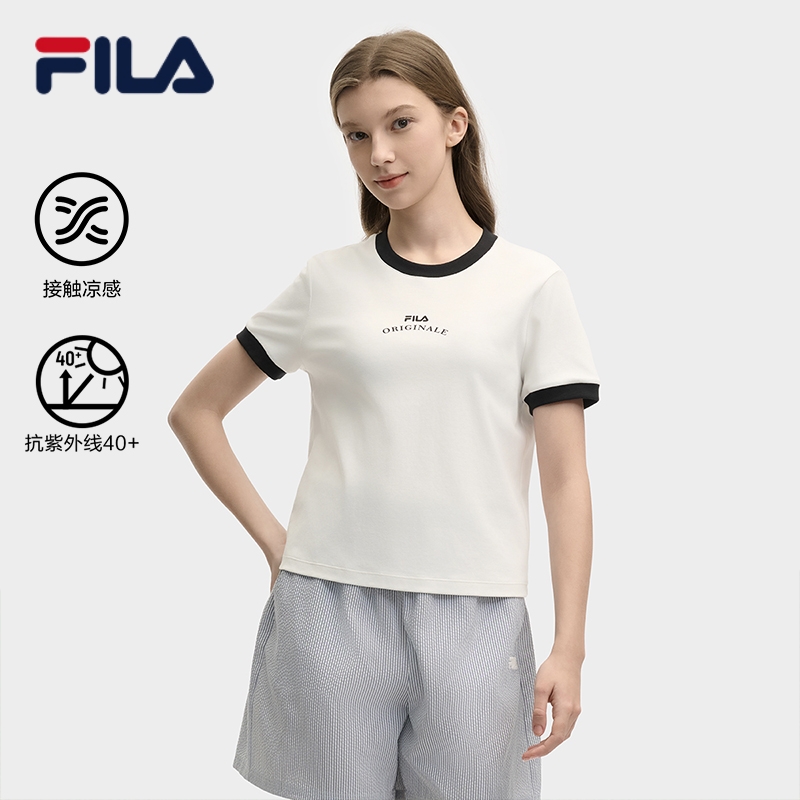 Fila/斐乐【休闲百搭】女款短袖夏季新款时尚运动简约欧若风圆领T恤