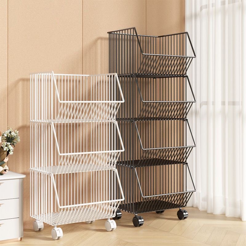 可移动带轮书架零食收纳架子桌边多层学生教室用课桌旁落地置物架