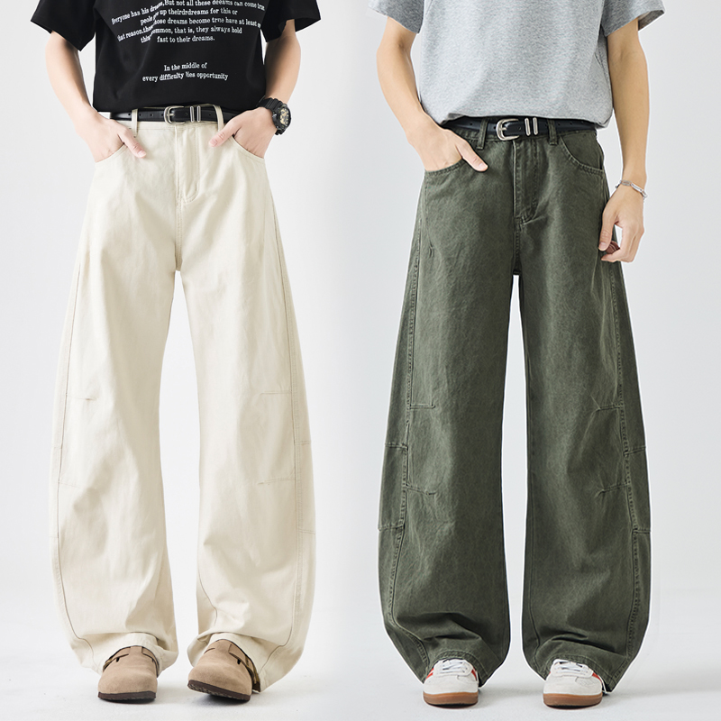 2025夏秋新款美式弯刀休闲裤男女高街潮流高级感宽松直筒阔腿长裤