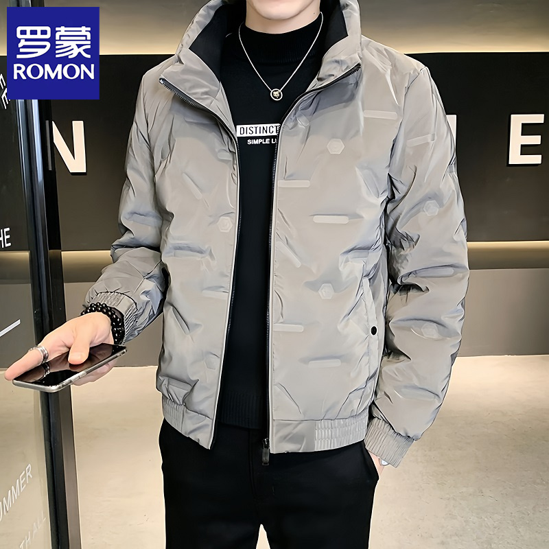 Romon/罗蒙轻薄短款防寒服男士加厚保暖上衣冬季新款潮流防寒外套