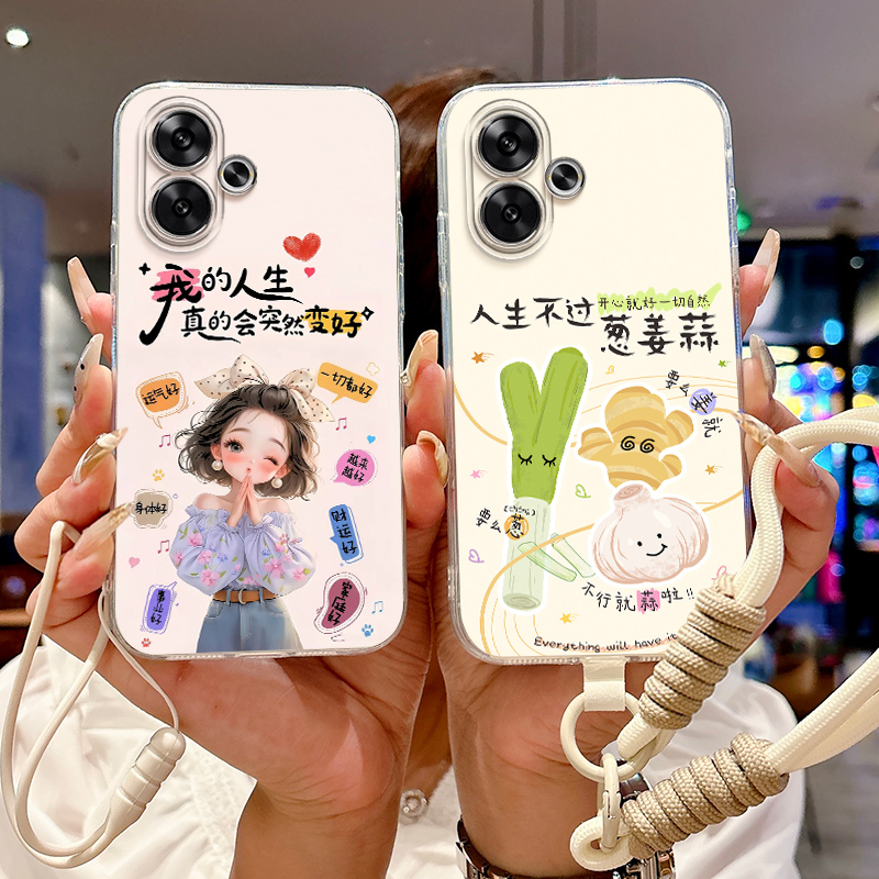 适用红米turbo3手机壳RedmiTurb03直边透明24069RA21C软硅胶卡通