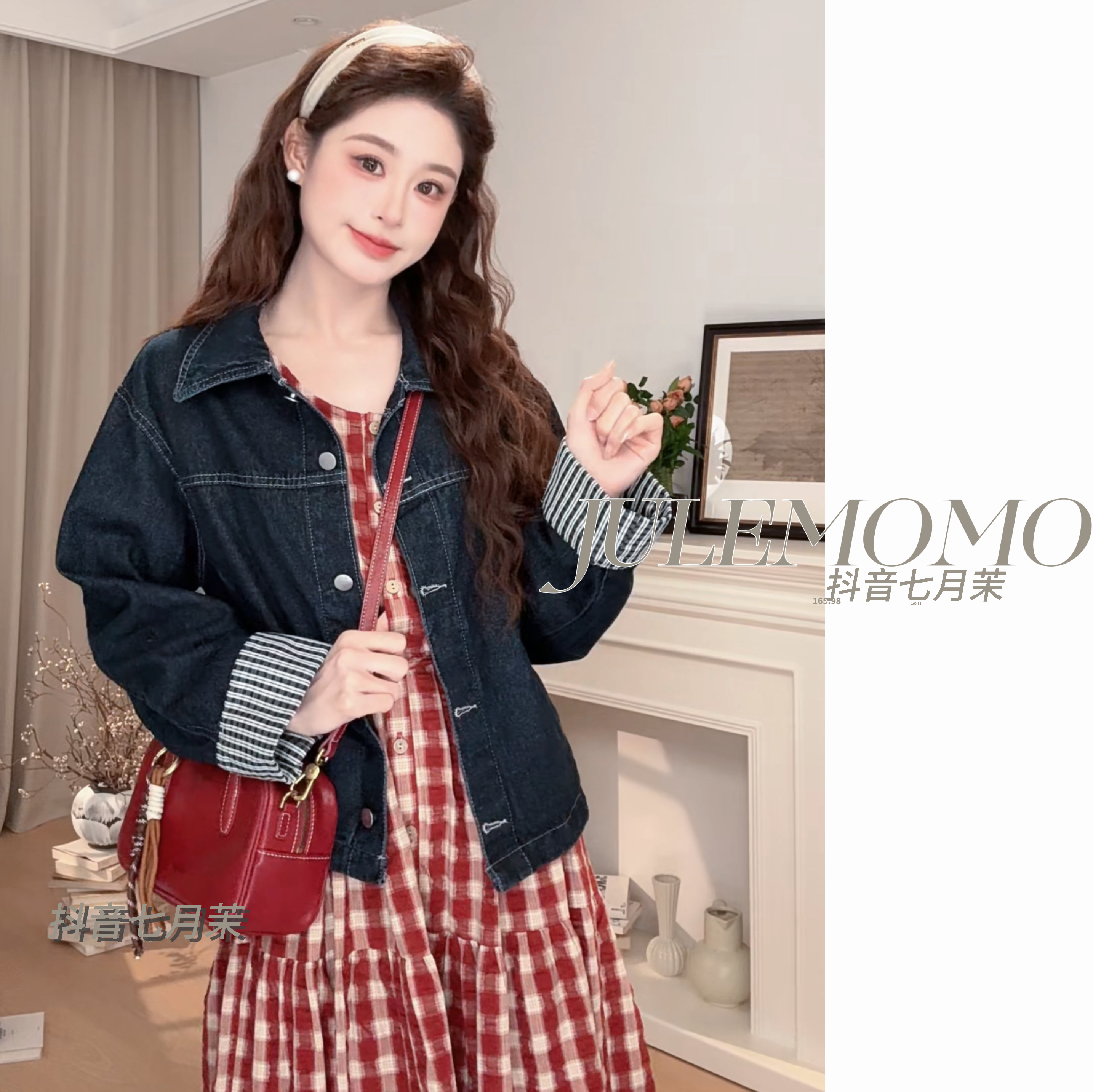 新款小个子设计感爆款正品拼接爆款牛仔短款外套女装春秋流行