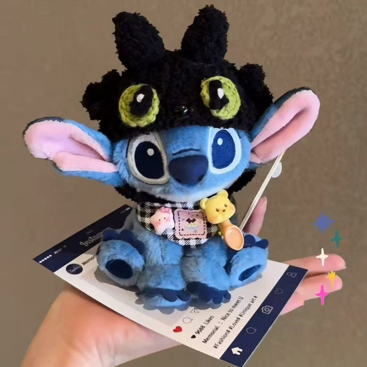 新品史迪仔×无牙仔合体玩偶可爱卡通毛绒公仔摆件娃娃