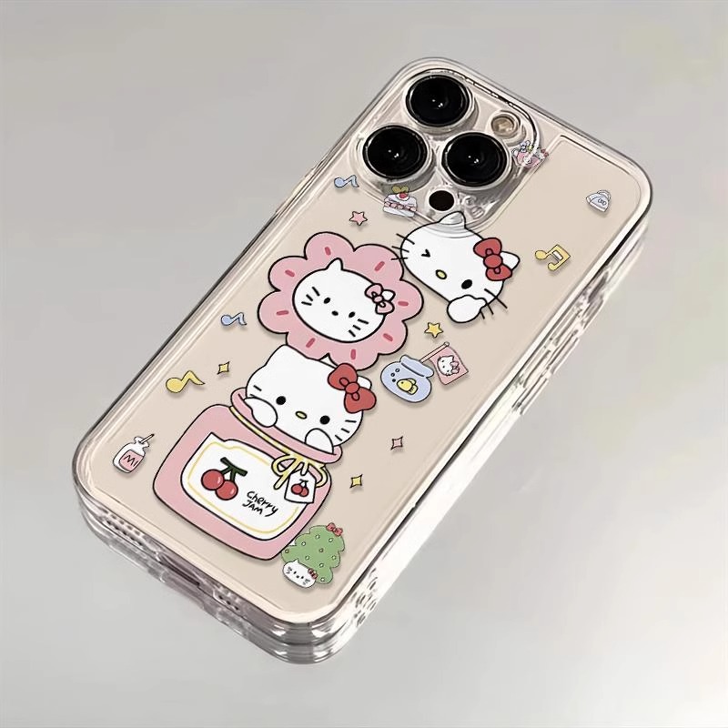 樱桃花凯蒂猫适用iPhone13苹果16promax女款手机壳15可爱14硅胶12