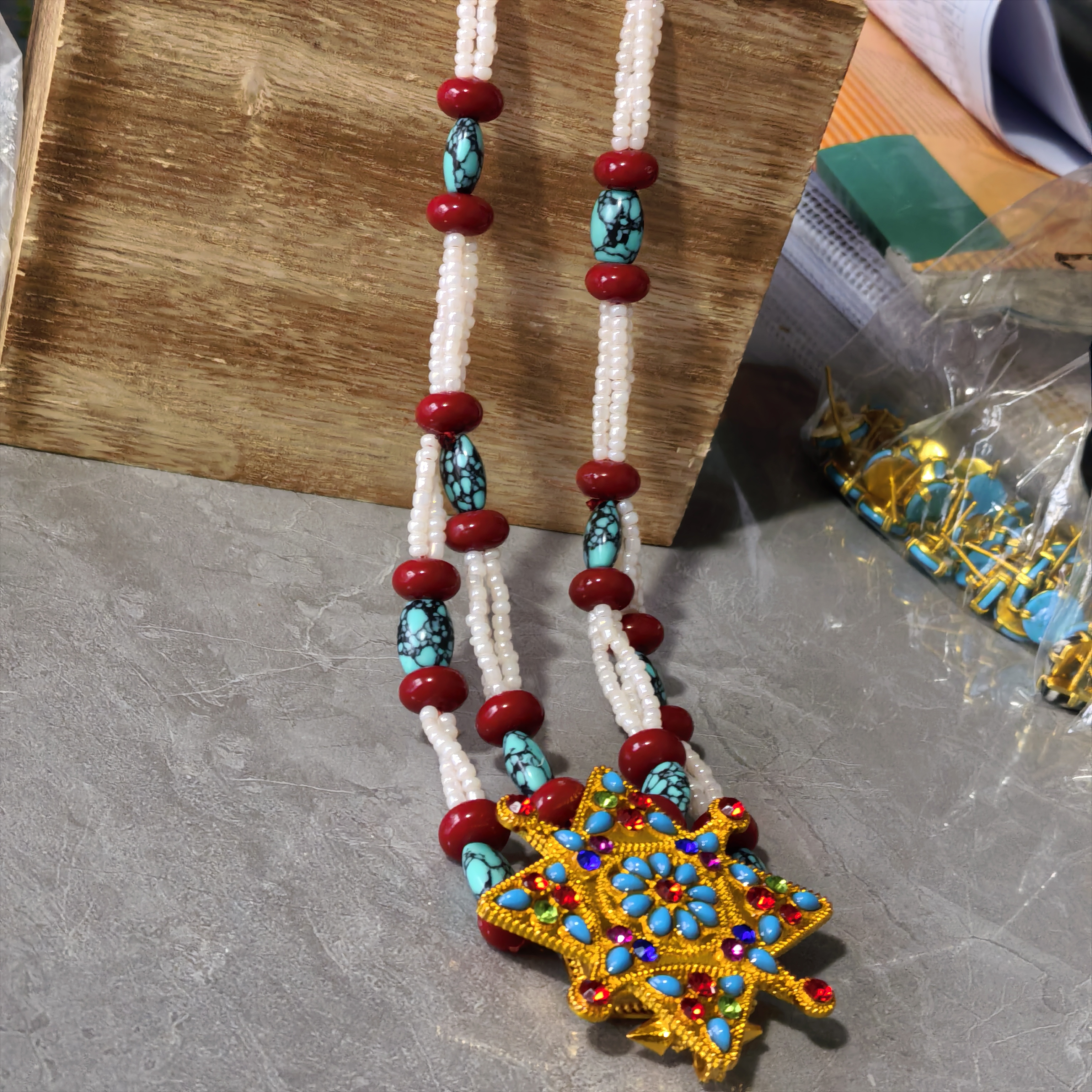 非金属皮质项链 藏式不褪色项链小孩配饰时尚百搭复古民族风