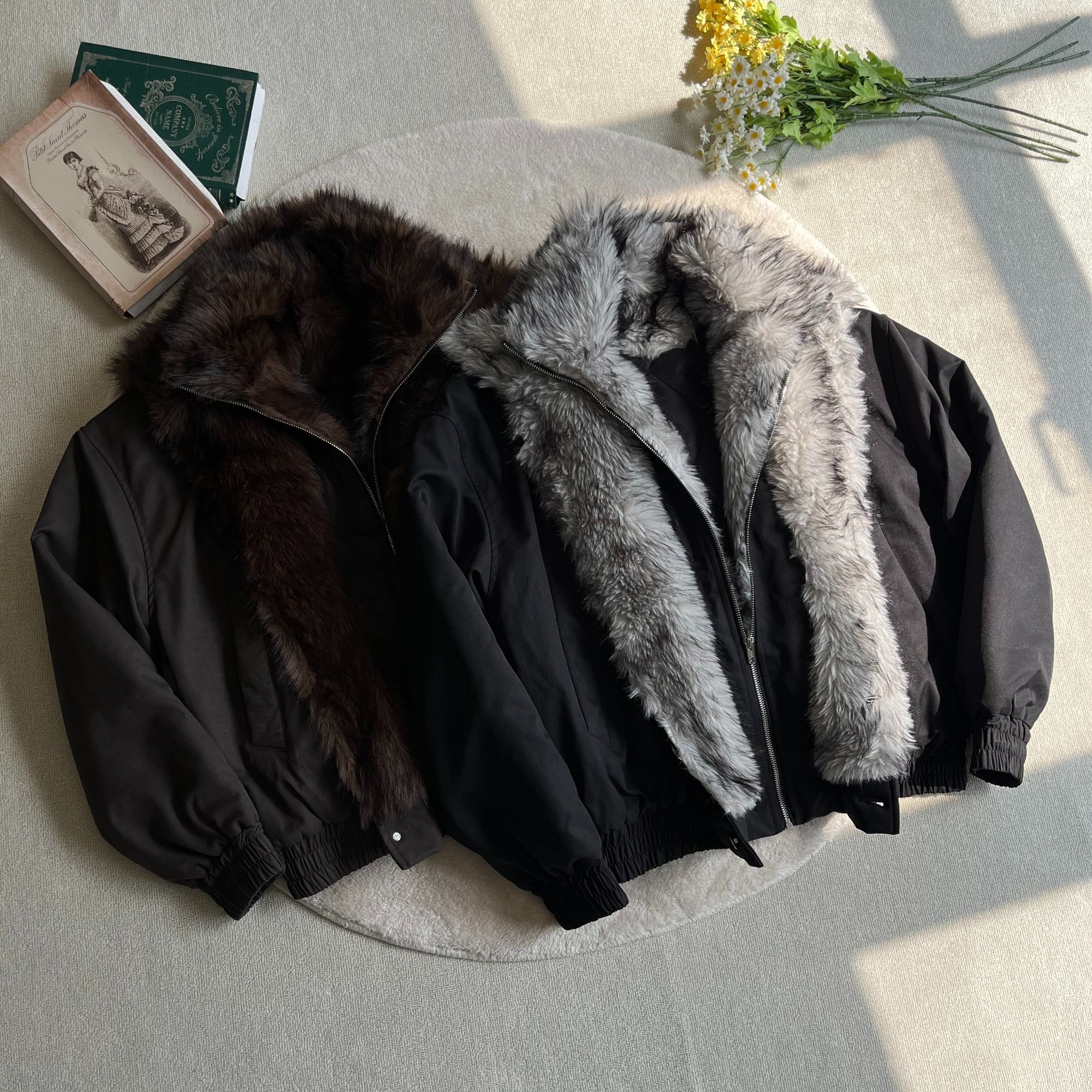 「极地狼王」狼毛座山雕假两件棉服外套夹克多穿法保暖御寒冬季保暖