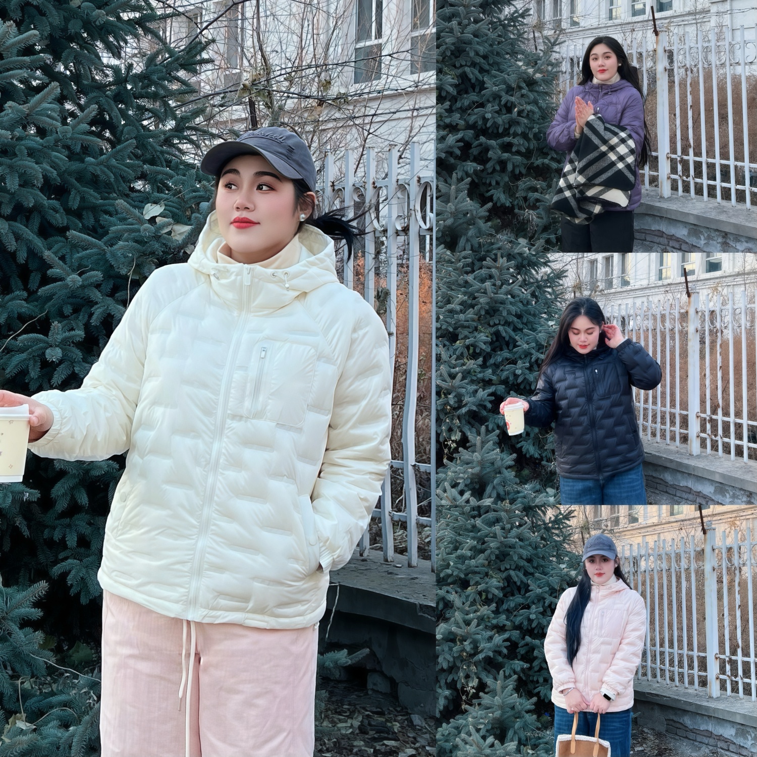 花契“千金佩拉”大码女装显瘦200斤胖mm-90白鸭绒羽绒服15748-F