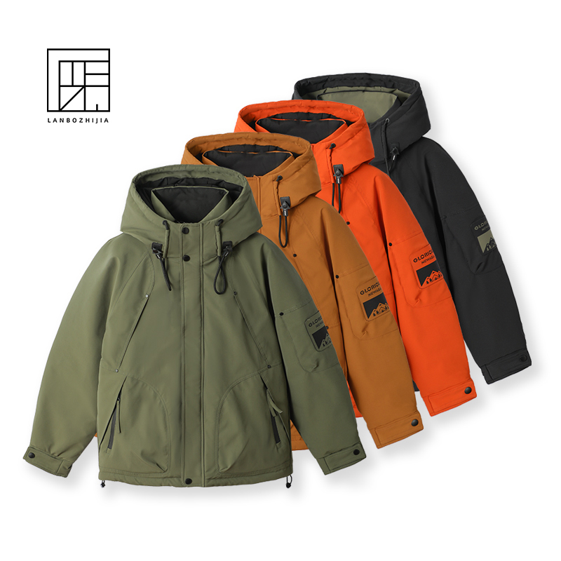 冬季户外羽绒服百搭工装休闲连帽潮流加绒加厚韩版外套