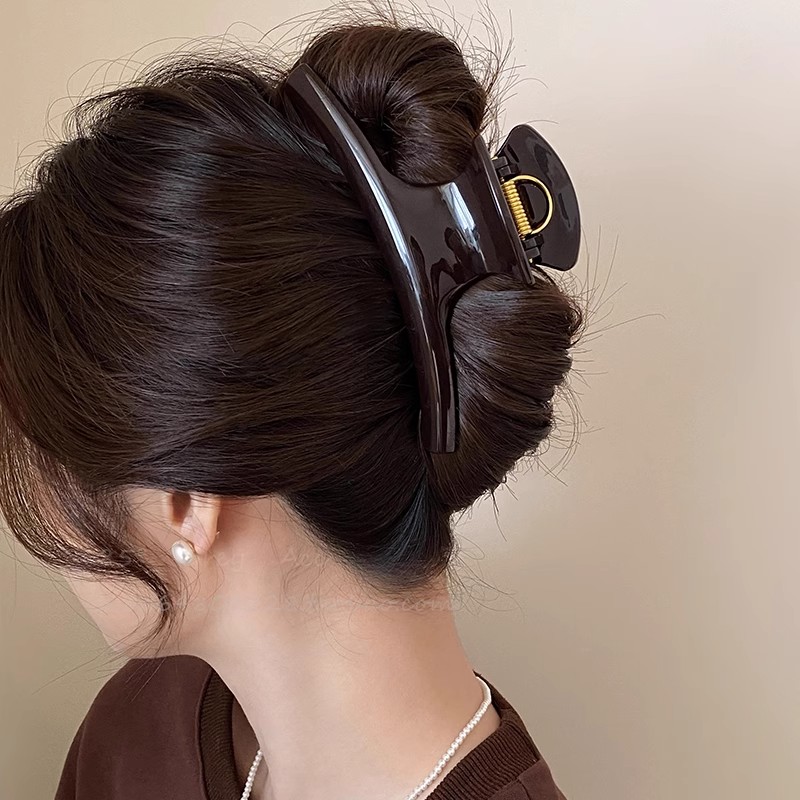 法式高级感超大号弧形亚克力发夹女基础百搭盘发抓夹ins风鲨鱼夹