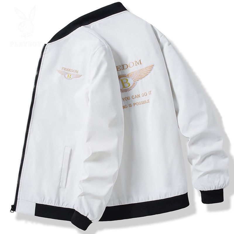 花花公子夹克男士刺绣外套2025新款春季棒球领休闲潮流精神小伙男