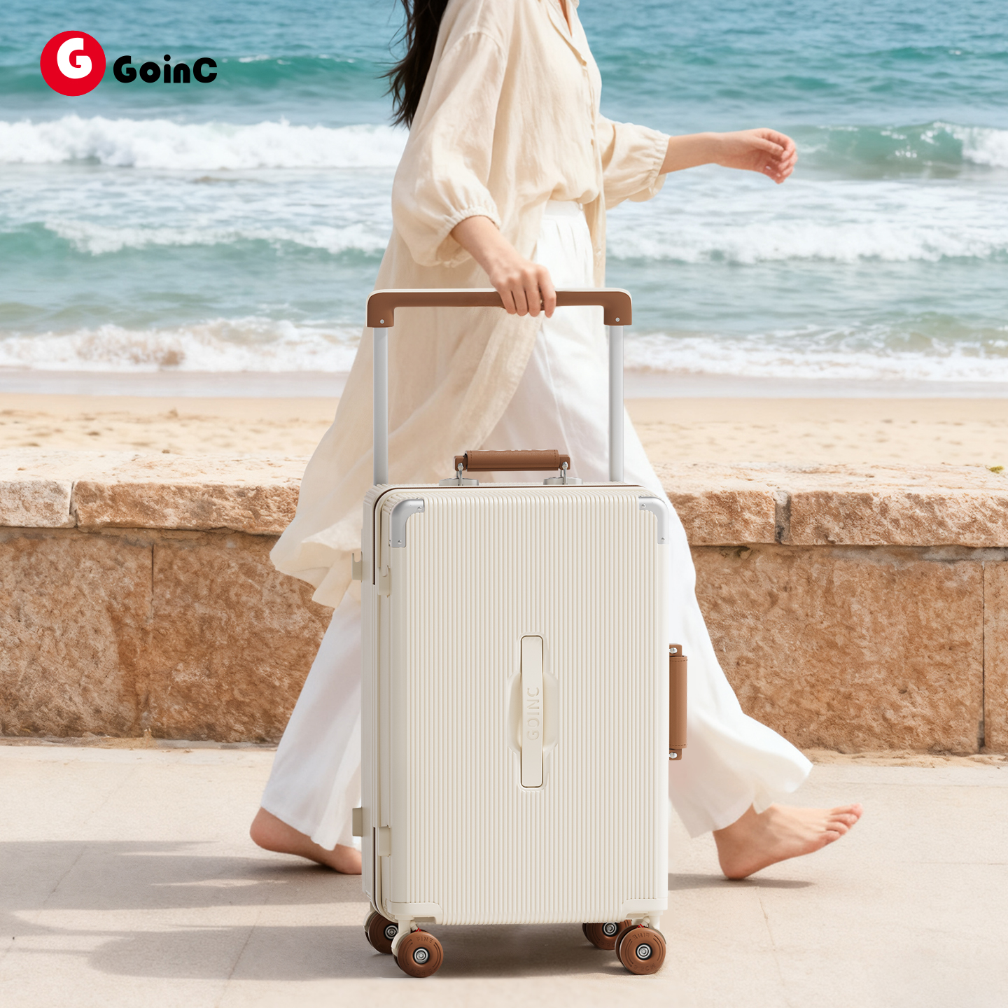 GOINC 新款宽拉杆大容量行李箱女男学生加厚旅行拉杆箱皮箱子密码