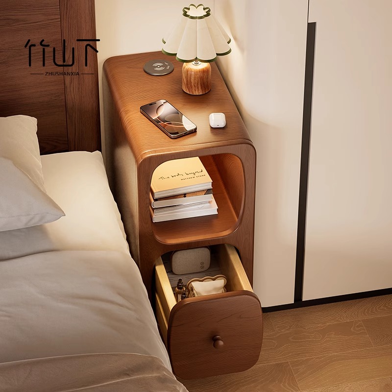 超窄床头柜卧室家用轻奢简约抽屉式床边柜创意落地小型窄小收纳柜