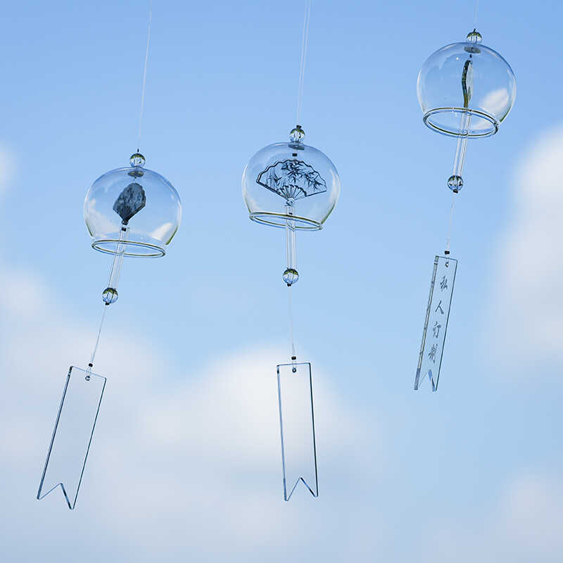 【激光雕刻 亚克力款】国风玻璃风铃 蝶扇新颖内饰中式创意挂件国潮