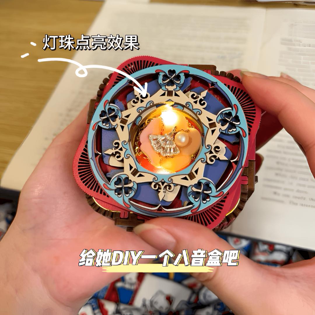 DIY手工拼装八音盒机关首饰盒生日礼物情人送女生儿童七夕戒指盒
