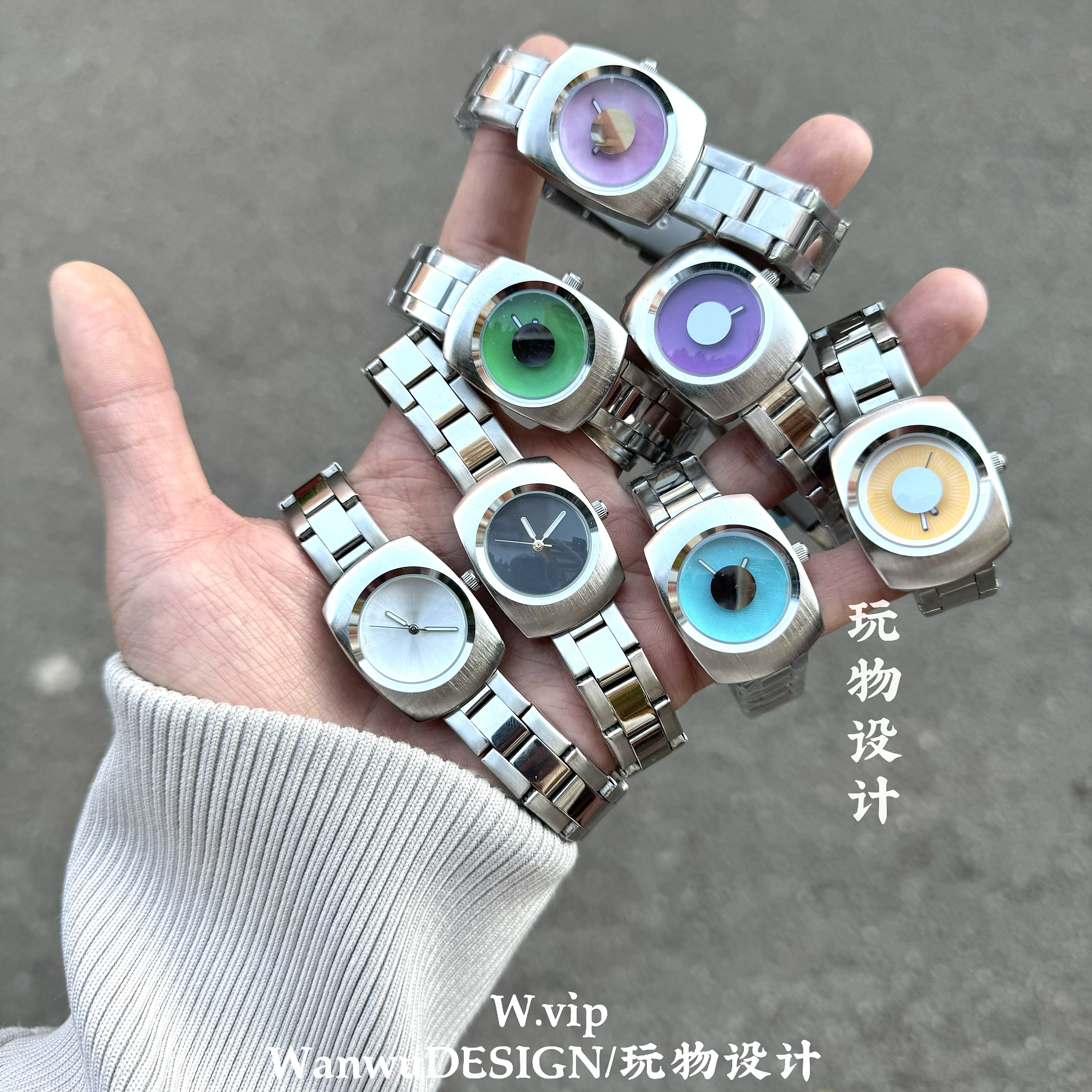 玩物精制简约手表缤纷ins风精钢男女同款石英复古情侣时尚配饰