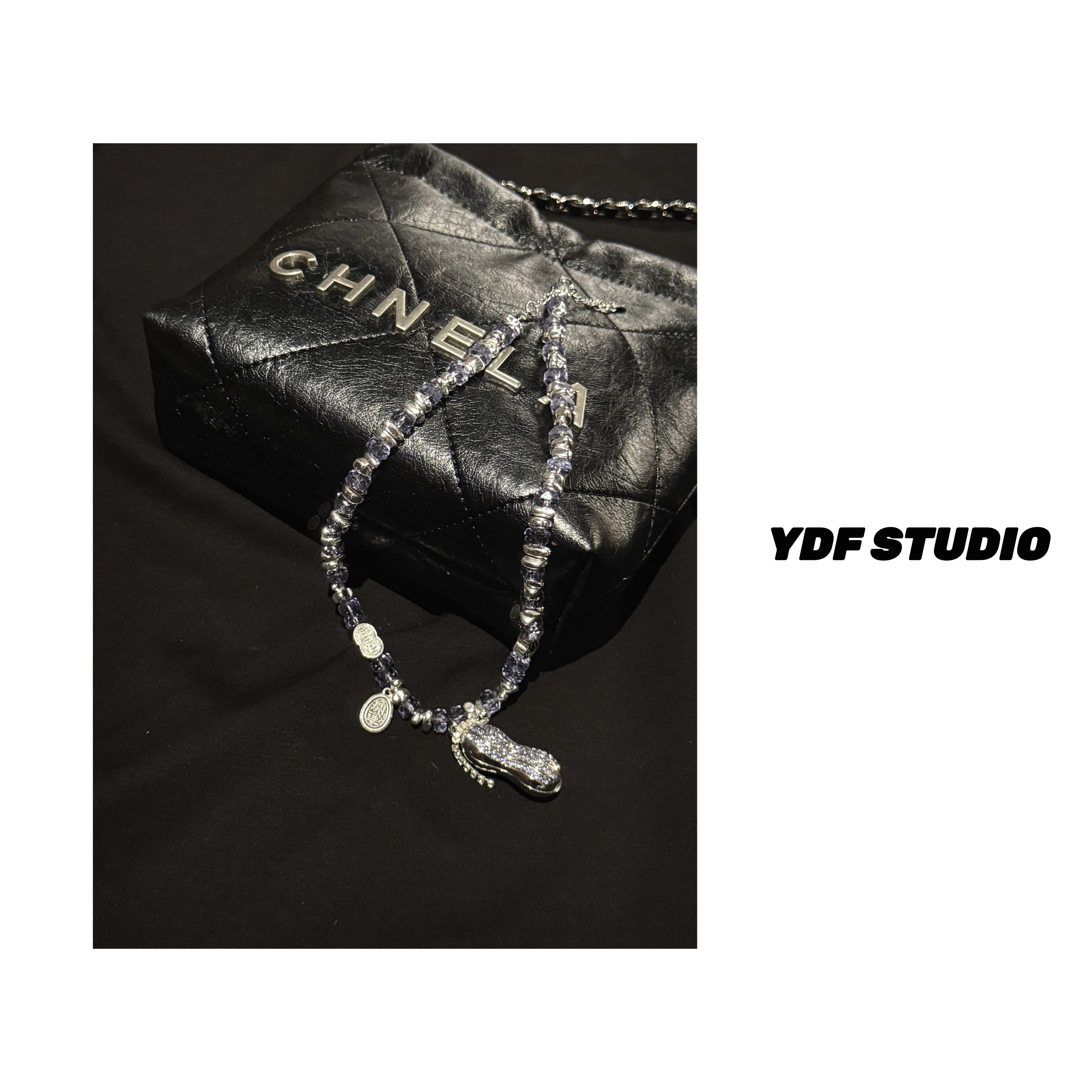 非金属仿水晶项链 YDFSTUDIO小众欧货高品珠珠花生设计重工项链