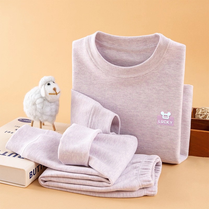 日本进口彩棉秋衣秋裤女童a类纯12岁纯1215岁男童大童秋裤