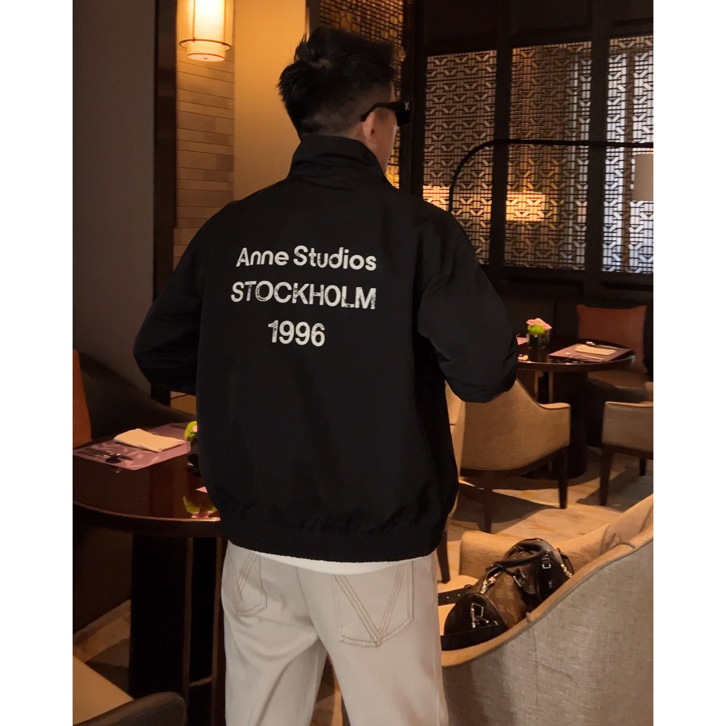 【爱克尼夹克】李查德25秋季痞帅慵懒男装后背字母短款休闲夹克外套