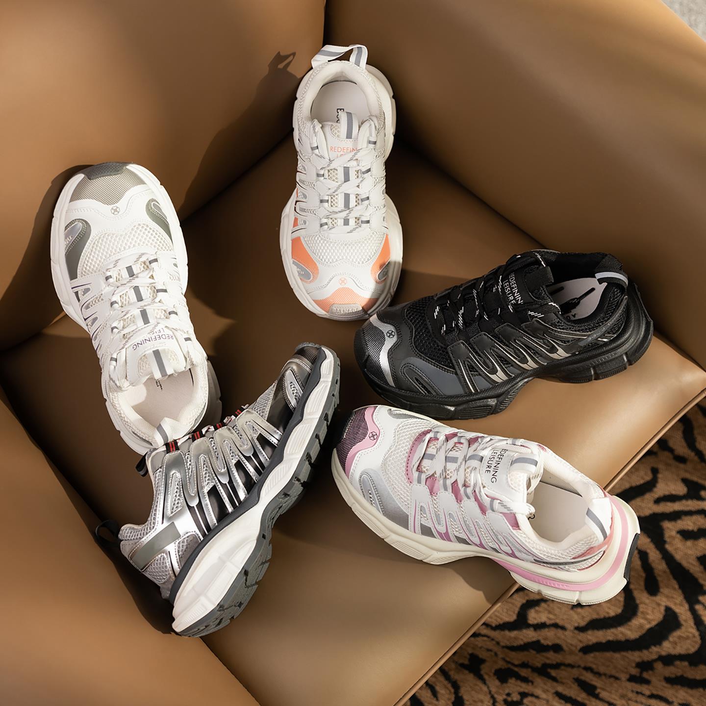 「GHGB」●太空镜厚底显高老爹鞋女夏新款增高运动鞋子女