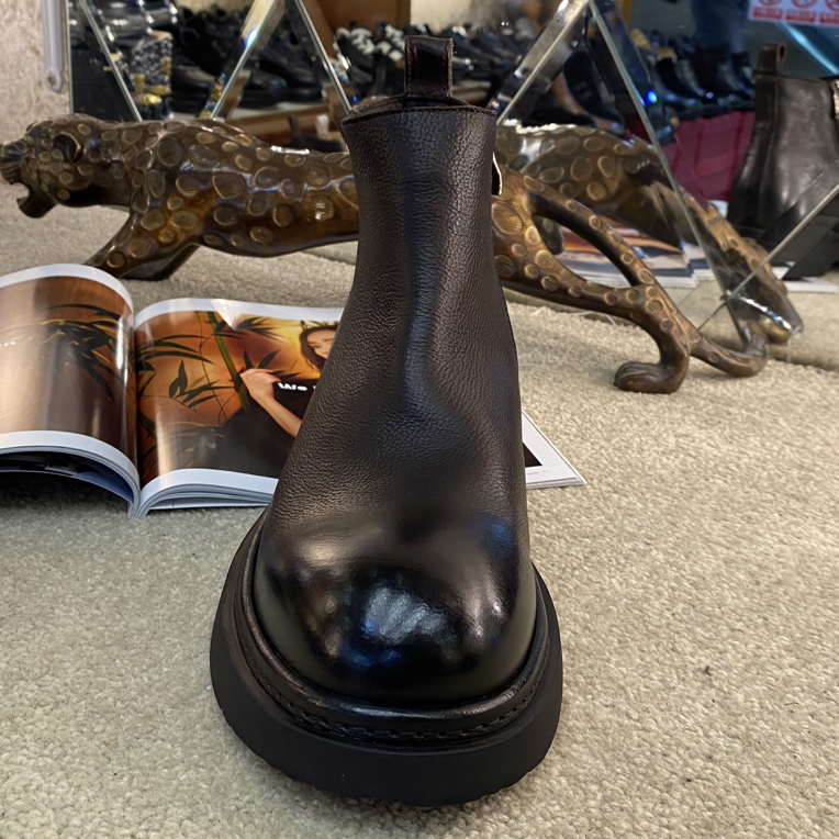 广州正版秋冬季新款商务通勤正装双层牛皮牛颈纹男靴52S一20一2B