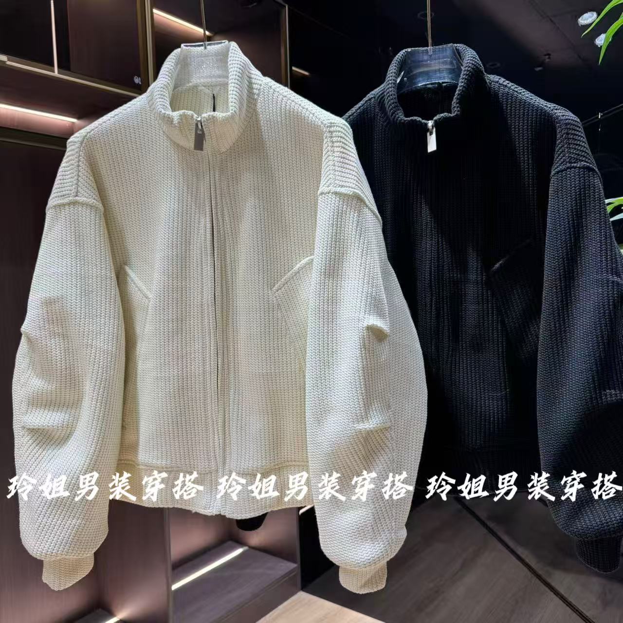 2685冬季男女同款潮牌宽松国标50白鸭绒高领针织羽绒服外套休闲