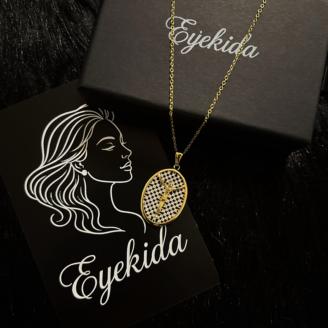 铜合金锆石项链 铜合金项链铜合金项链Eyekida耶稣美拉德轻奢项链