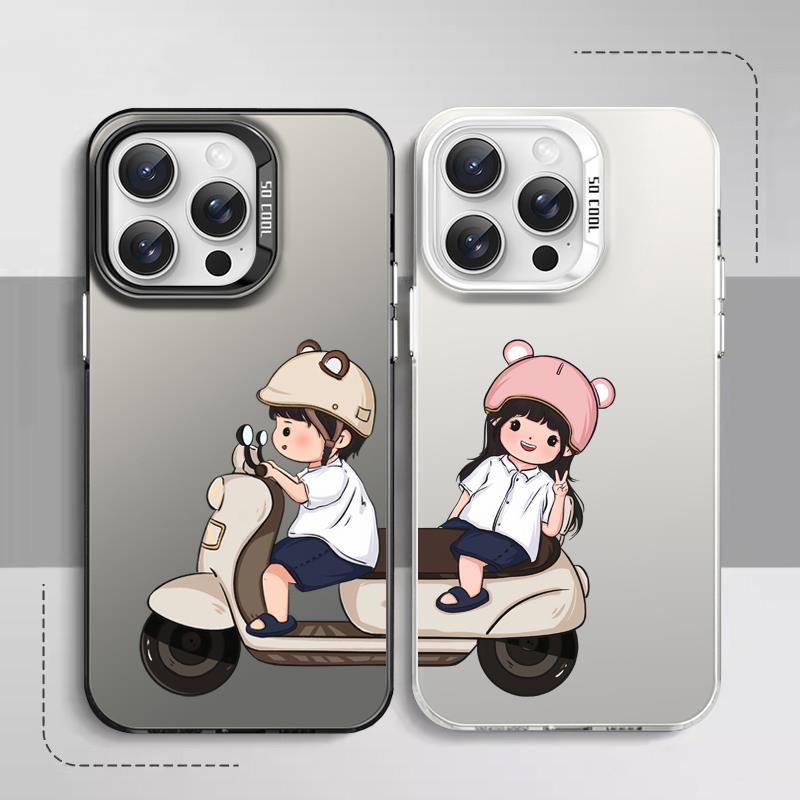 适用原创骑车情侣高级感任意机型个性苹果17promax华为pura手机壳