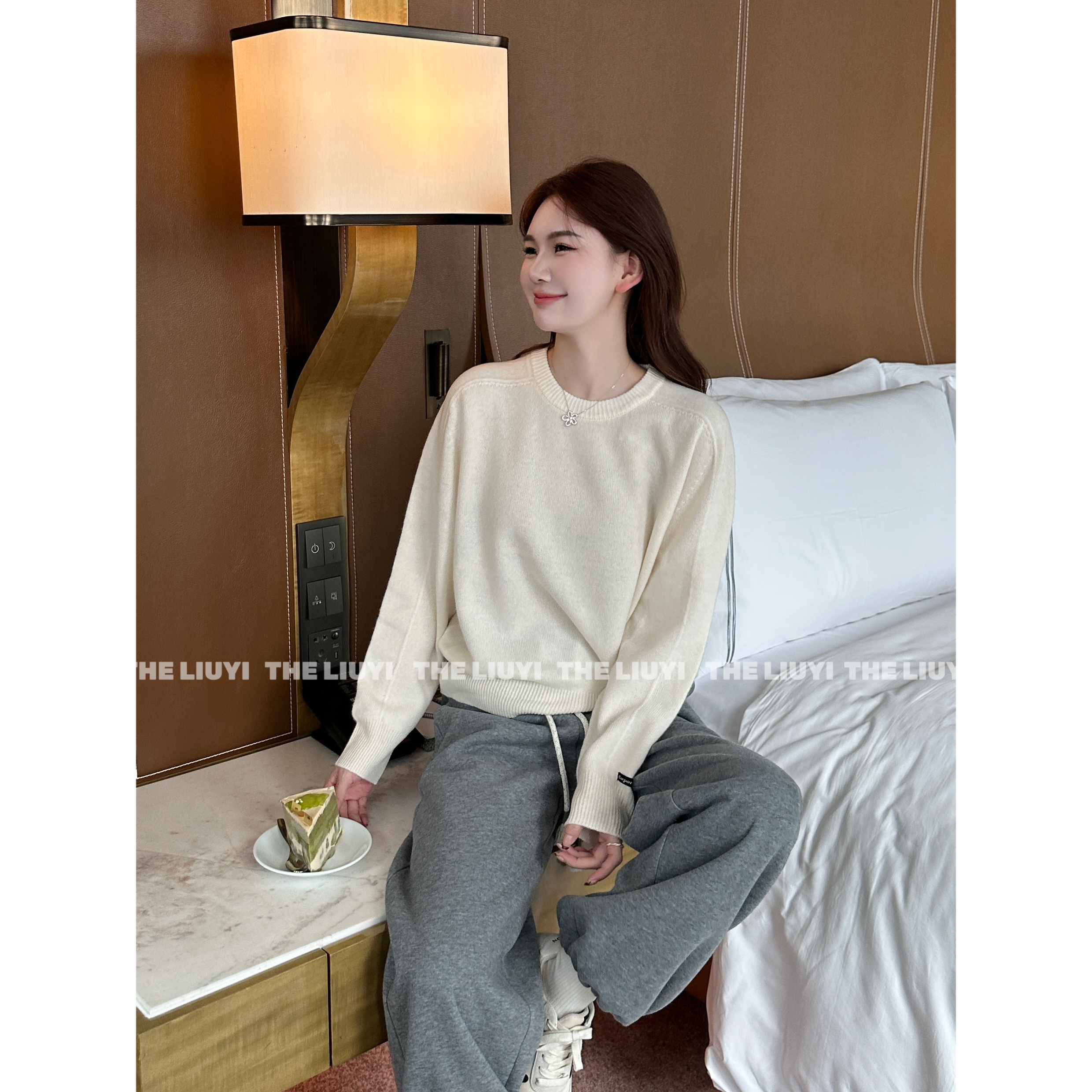 【LIUYI】100全羊毛百搭圆领针织毛衣59258