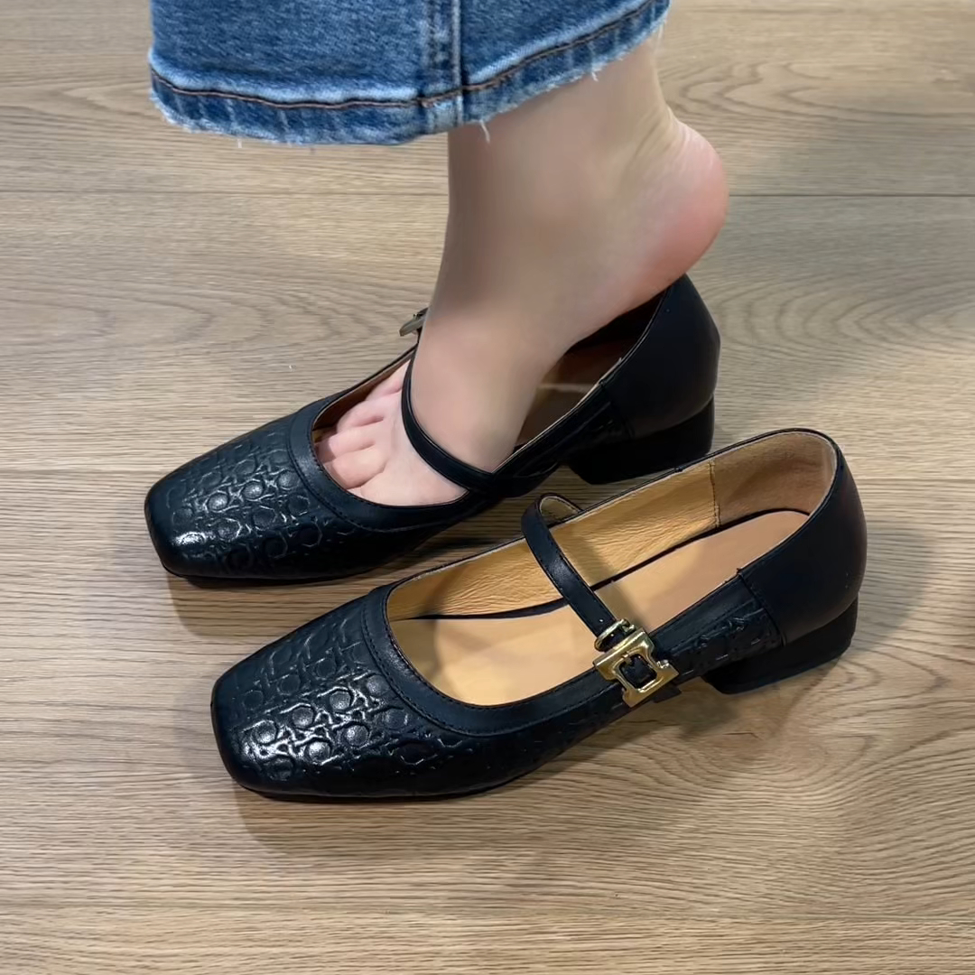 2025秋季新款通勤百搭舒适小众单鞋复古方头粗跟玛丽珍时尚小单鞋