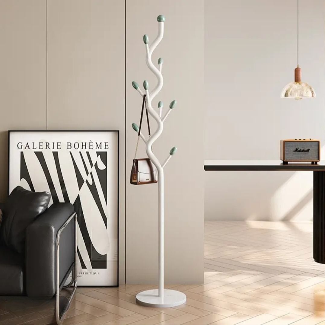 落地挂衣架卧室客厅收纳架简约轻奢衣帽架立式奶油风可移动衣帽架